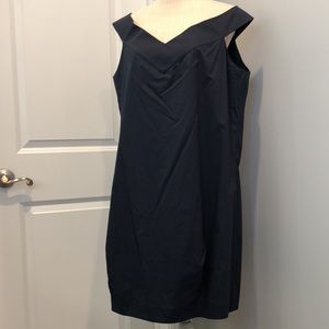 Magaschoni Sleeveless Cotton Navy Dress NWT